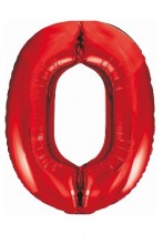 Balon z helem cyfra 10 - 90cm czerwona